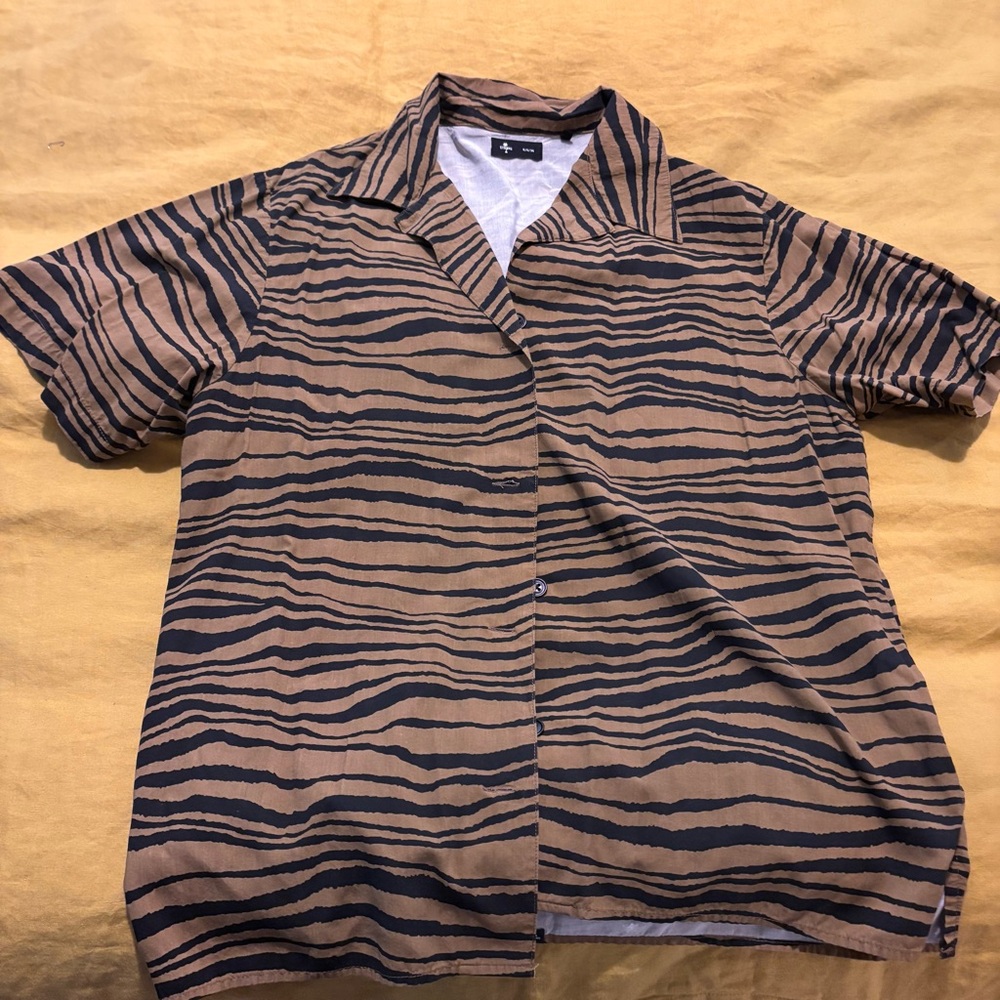 Thrills tiger striped button up